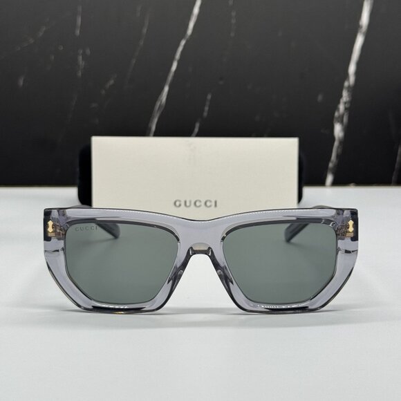 NEW GUCCI SUNGLASSES GG1520S 004 GRAY EYEWEAR - Picture 4 of 14